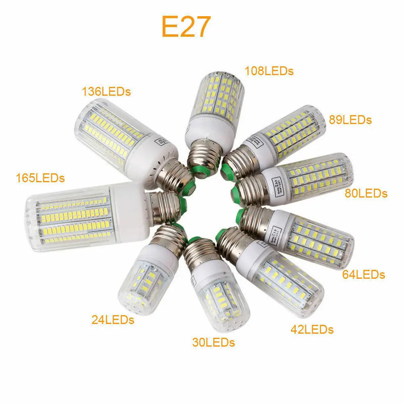 Lâmpadas de milha LED E27 Base de parafuso SMD 5730 7W 12W - 30W 45W Ultra Bright Home Lustre Candeeiro de mesa 30 42 - 136 165LEDs 220V