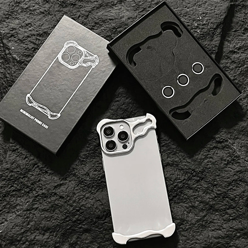 Capa de telefone sem aro de metal para iphone 13 14 15 pro max plus alumínio alienígena liga titânio capa para iphone 13 14 15 promax