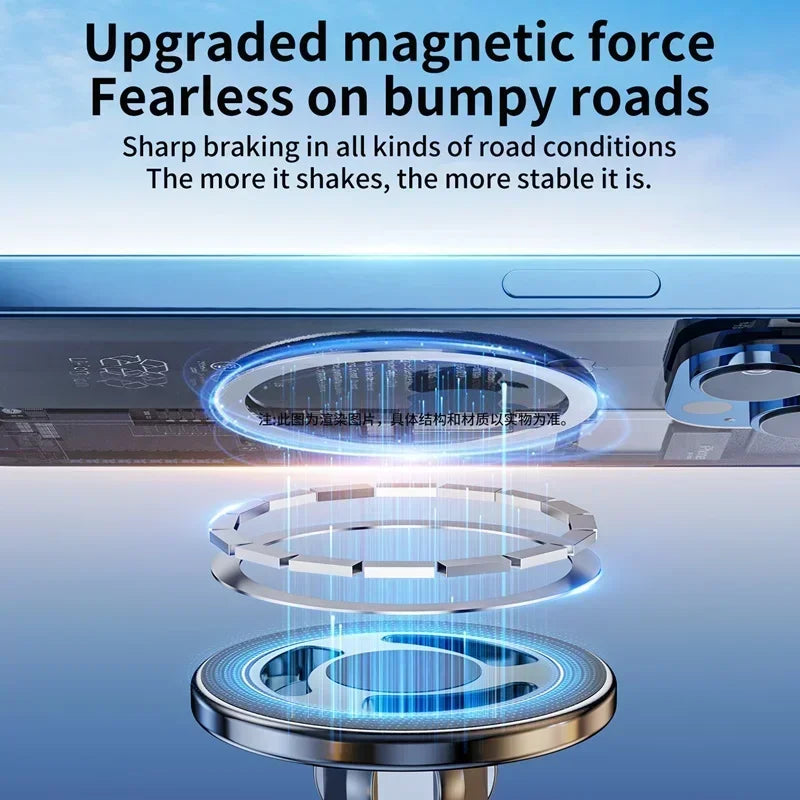 Magnetic Metal Car Phone Holder 360 Rotation Adjustable In Car Phone Bracket for Iphone 15 14 13 12 11 Pro Max Samsung Xiaomi