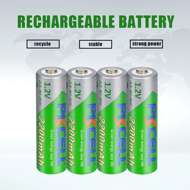 10 peças pkcell aa 2200mah bateria 1.2v nimh aa baterias recarregáveis 2a pré-carga baterias lsd ni-mh para brinquedos de câmera