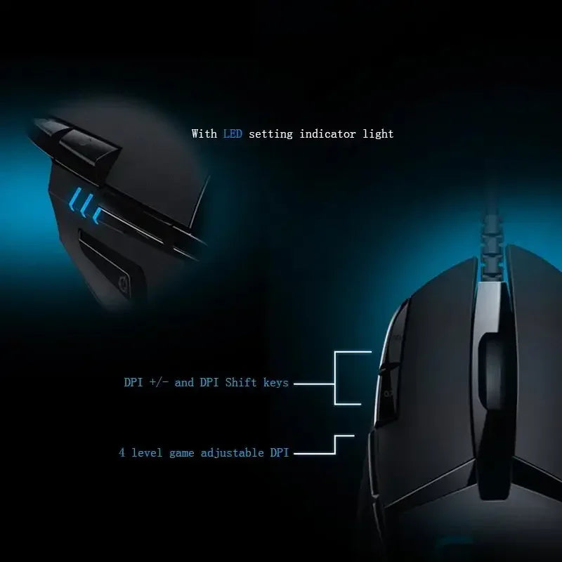 Logitech g402 hyperion fury fps mouse para jogos com fio mouse óptico periféricos de computador acessórios para laptop acessórios para jogos