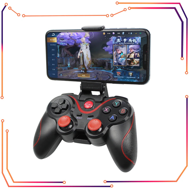 Wireless Joystick Gamepad Game Controller bluetooth BT3.0 Joystick T3 X3 For PS3/Android Mobile Phone Tablet TV Box Holder GP004